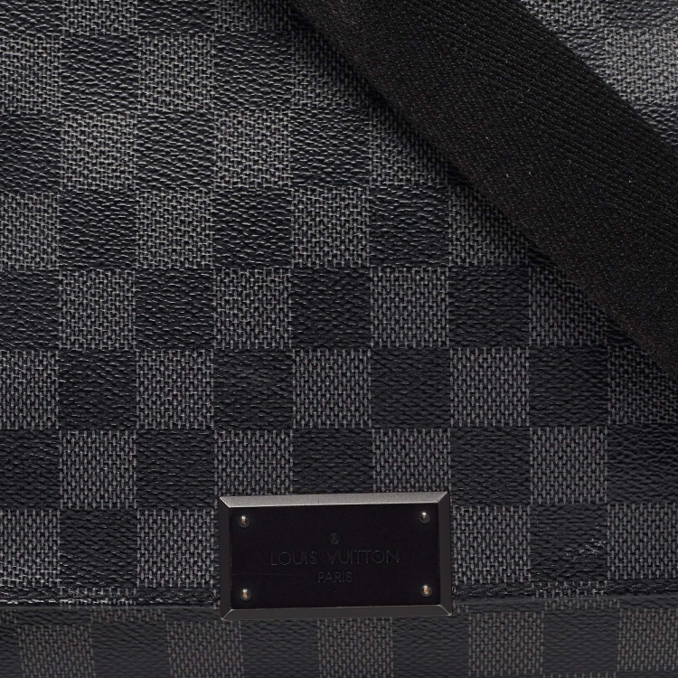 Pre Owned Louis Vuitton Damier Ebene Graphite Canvas District PM Bag