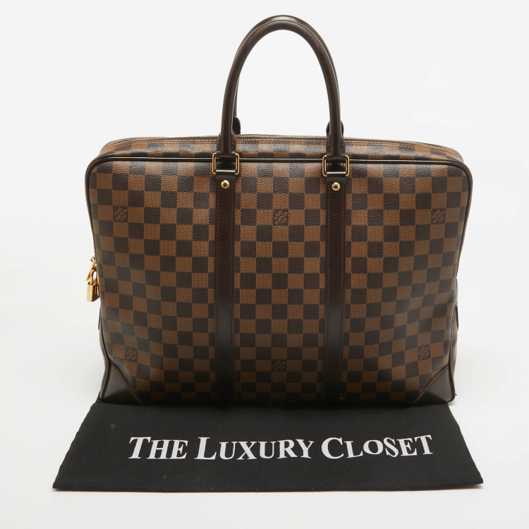Pre Owned Louis Vuitton Damier Ebene Canvas Porte Documents Voyage