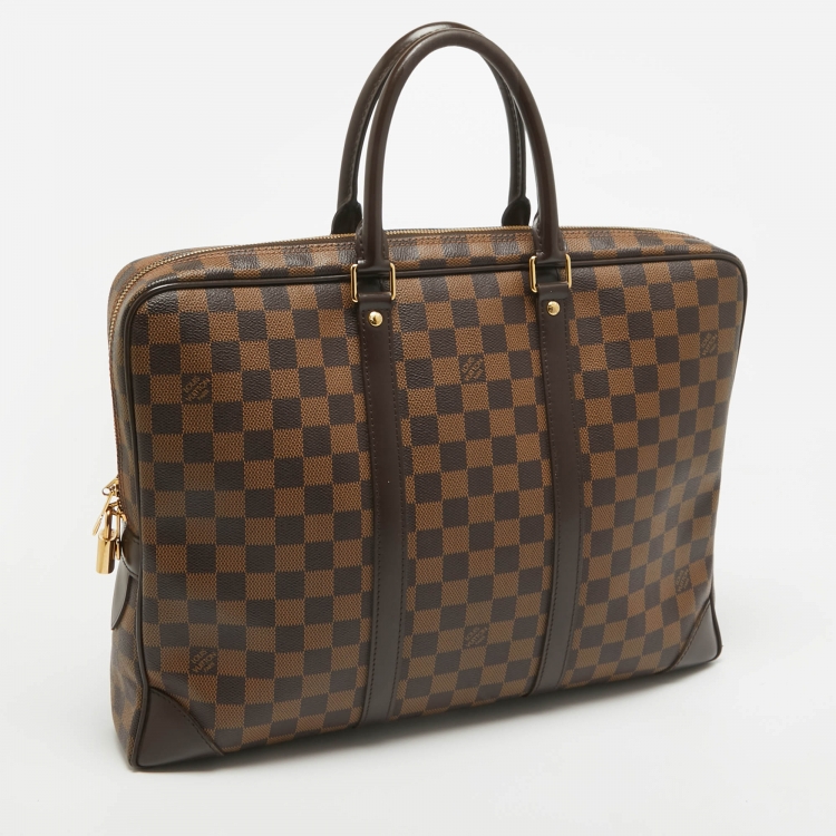 Pre Owned Louis Vuitton Damier Ebene Canvas Porte Documents Voyage