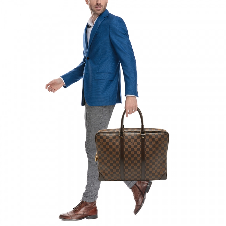 Pre Owned Louis Vuitton Damier Ebene Canvas Porte Documents Voyage