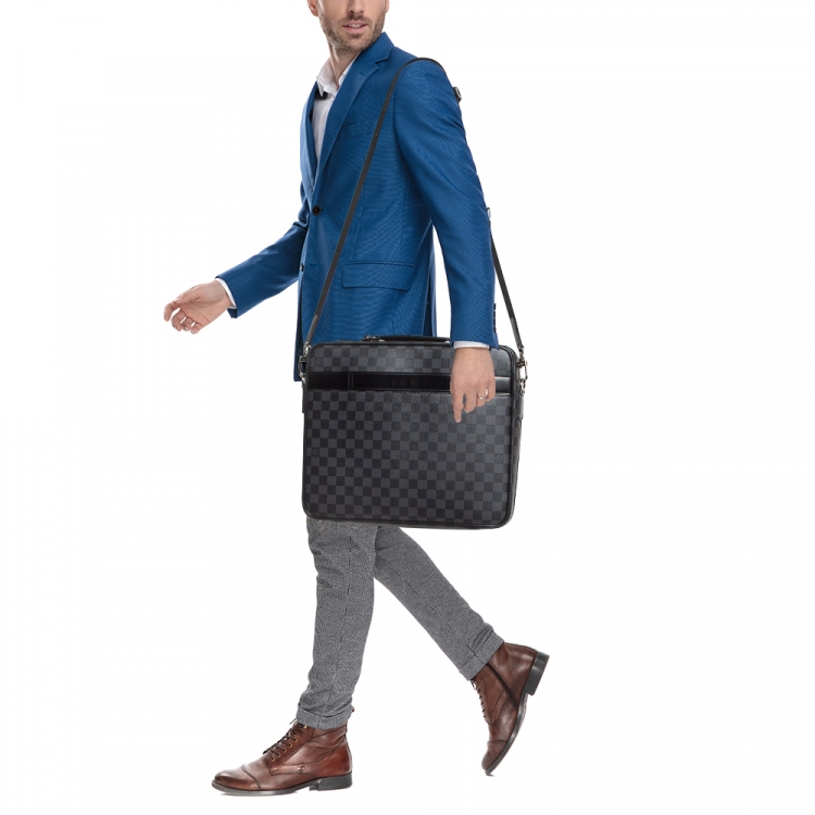 Pre Owned Louis Vuitton Damier Graphite Canvas Steeve Briefcase Bag