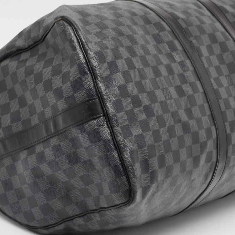 Pre Owned Louis Vuitton Damier Graphite Canvas Keepall Bandouliere 55 Bag
