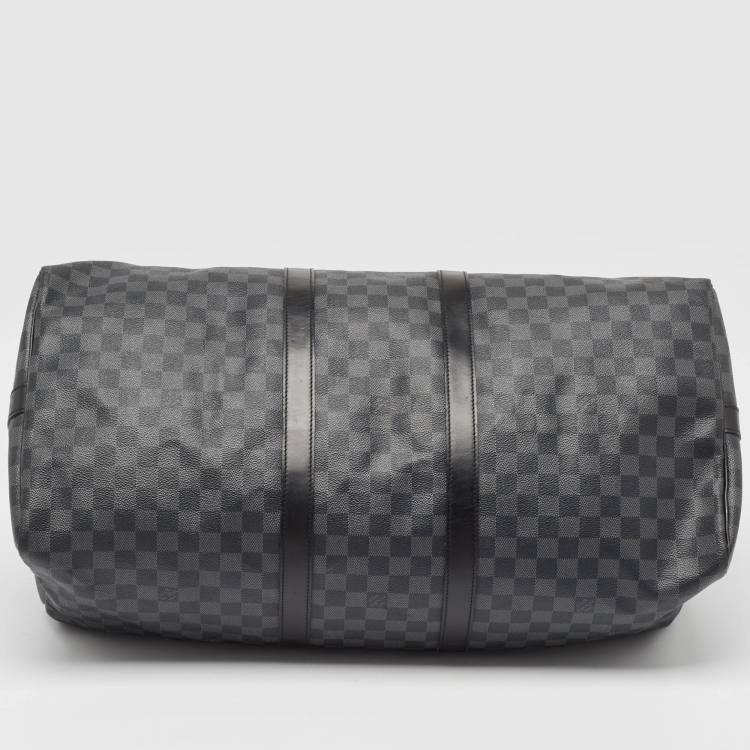 Pre Owned Louis Vuitton Damier Graphite Canvas Keepall Bandouliere 55 Bag