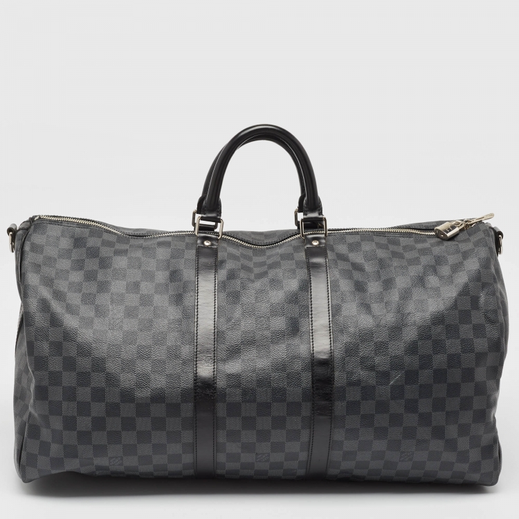 Pre Owned Louis Vuitton Damier Graphite Canvas Keepall Bandouliere 55 Bag