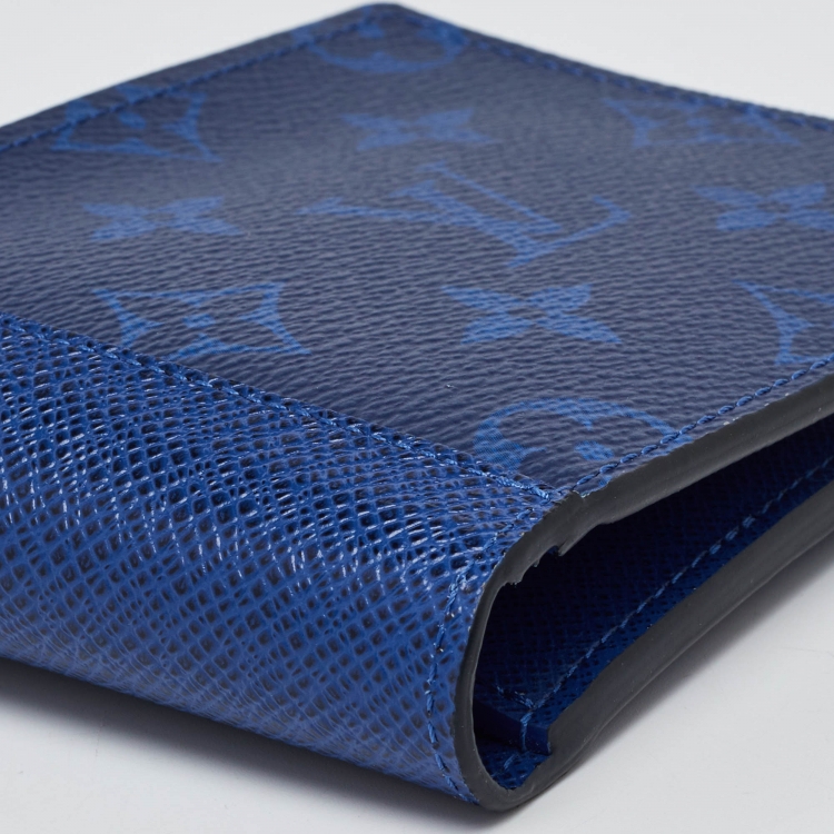 Pre Owned Louis Vuitton Cobalt Monogram Canvas and Taiga Leather Multiple Wallet