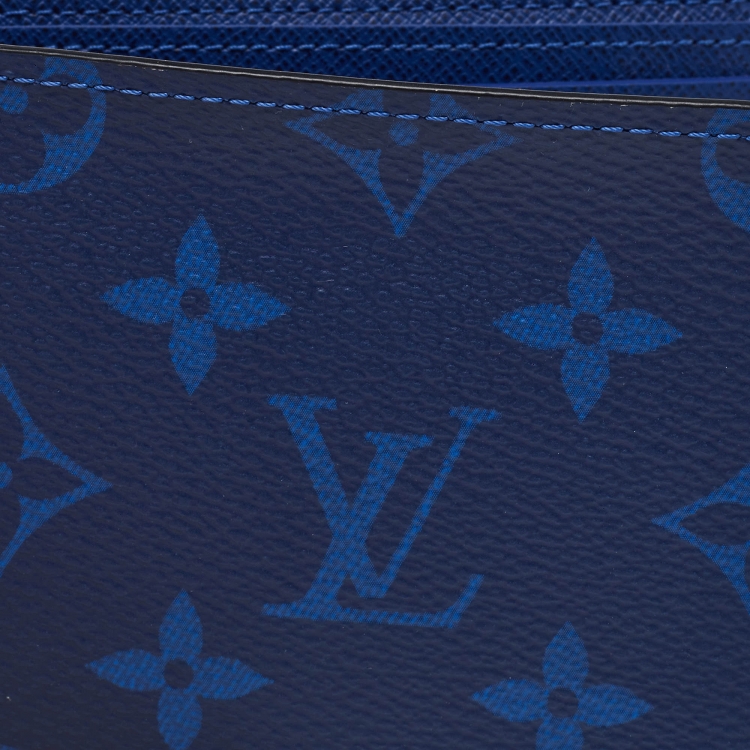 Pre Owned Louis Vuitton Cobalt Monogram Canvas and Taiga Leather Multiple Wallet