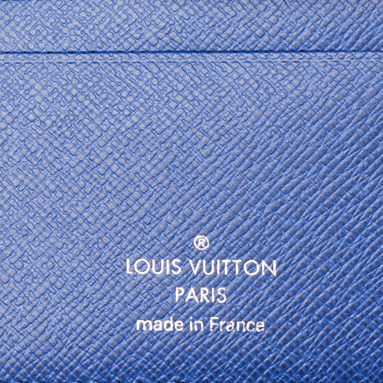 Pre Owned Louis Vuitton Cobalt Monogram Canvas and Taiga Leather Multiple Wallet