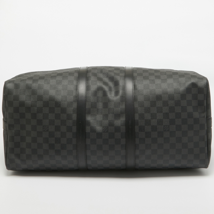 Pre Owned Louis Vuitton Damier Graphite Canvas Keepall Bandouliere 55 Bag