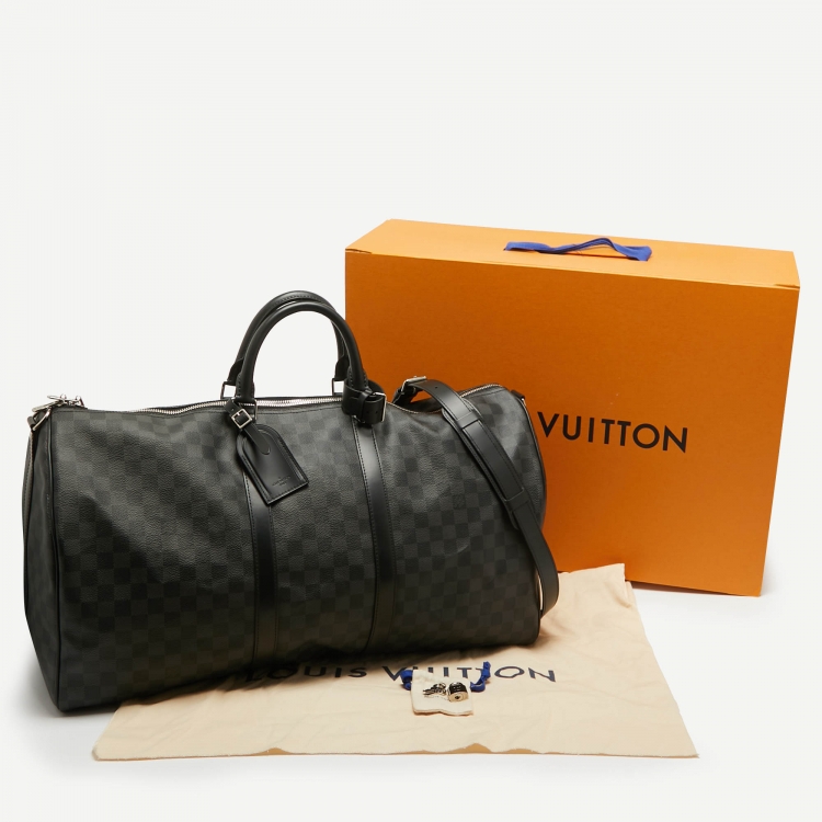 Pre Owned Louis Vuitton Damier Graphite Canvas Keepall Bandouliere 55 Bag