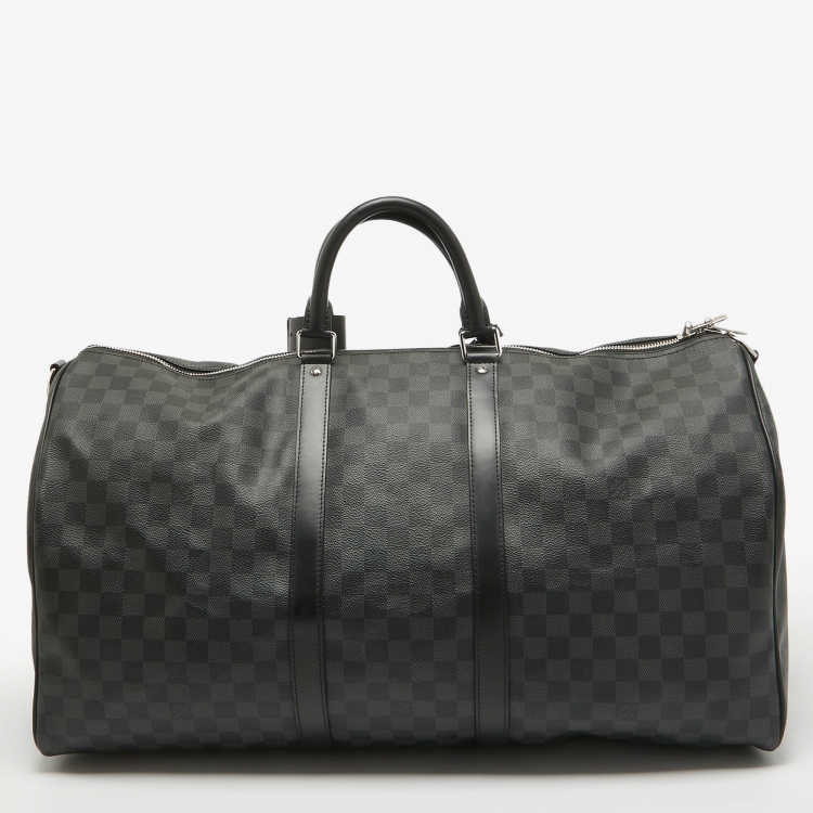 Pre Owned Louis Vuitton Damier Graphite Canvas Keepall Bandouliere 55 Bag