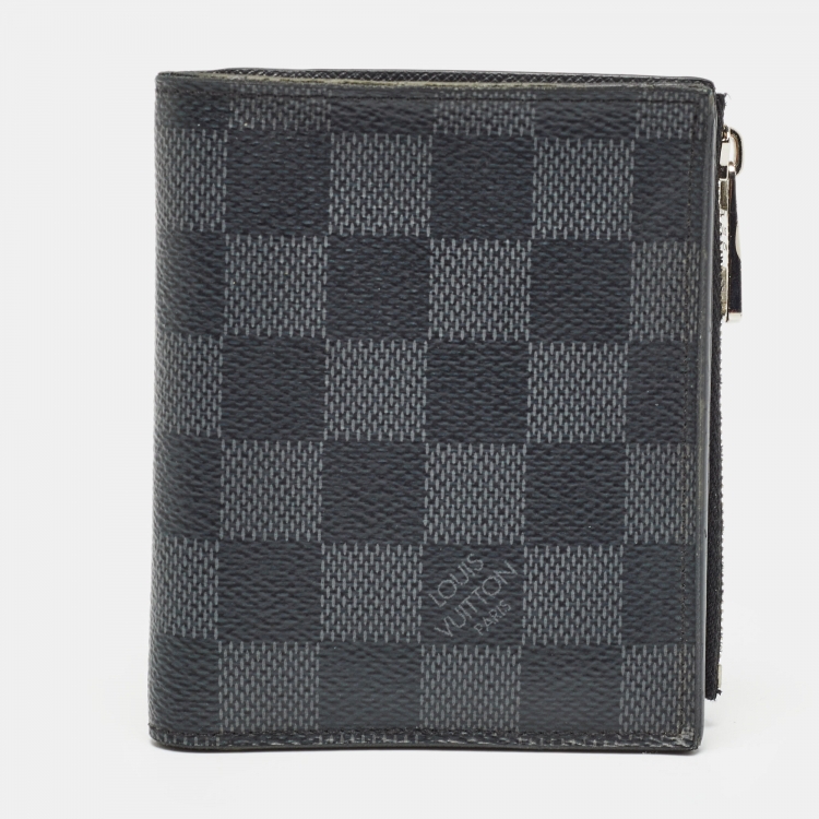 Pre Owned Louis Vuitton Damier Graphite Canvas Bifold Zip Wallet