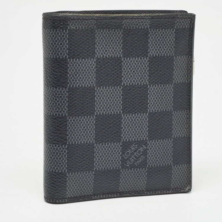 Pre Owned Louis Vuitton Damier Graphite Canvas Bifold Zip Wallet