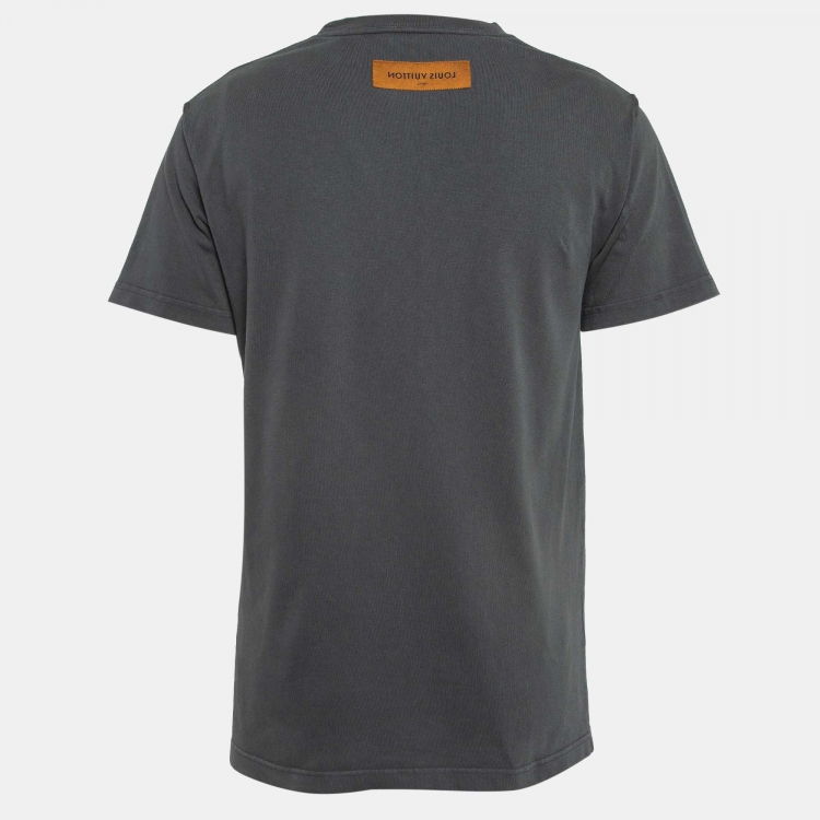 Pre Owned Louis Vuitton Grey Cotton Crew Neck T-Shirt S