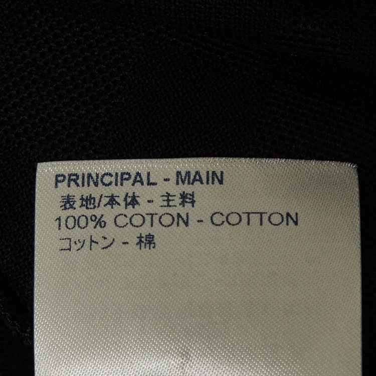 Pre Owned Louis Vuitton Black Patterned Cotton Knit Polo T-Shirt L