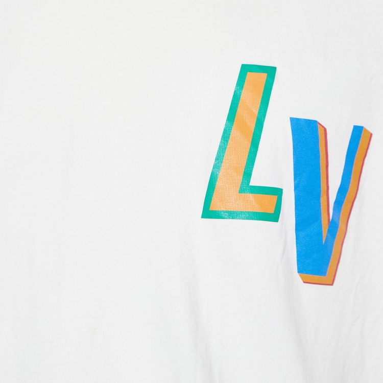 Pre Owned Louis Vuitton X NBA Ivory Logo Print Cotton Crew Neck T-Shirt XL