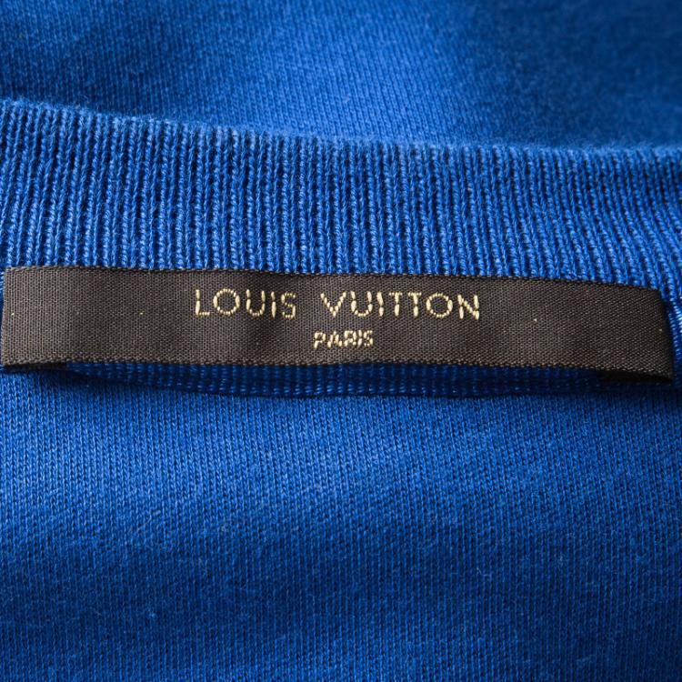 Pre Owned Louis Vuitton Blue Flag Print Sweatshirt XL