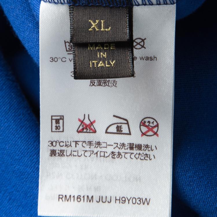 Pre Owned Louis Vuitton Blue Flag Print Sweatshirt XL
