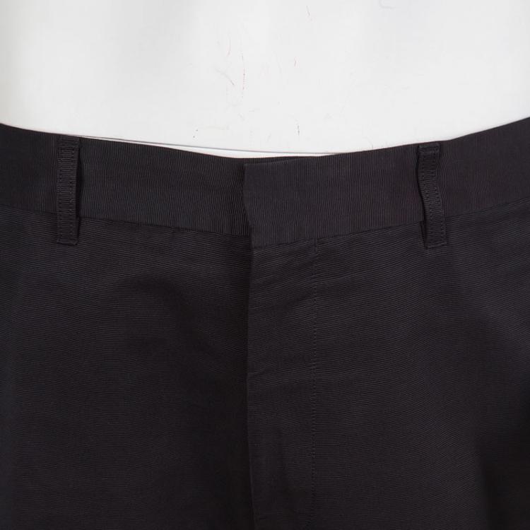 Pre Owned Louis Vuitton Navy Blue Cotton Contrast Paneled Trousers 3XL