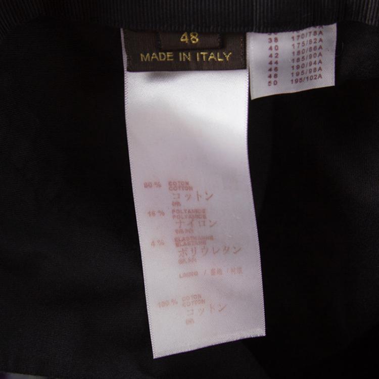 Pre Owned Louis Vuitton Navy Blue Cotton Contrast Paneled Trousers 3XL