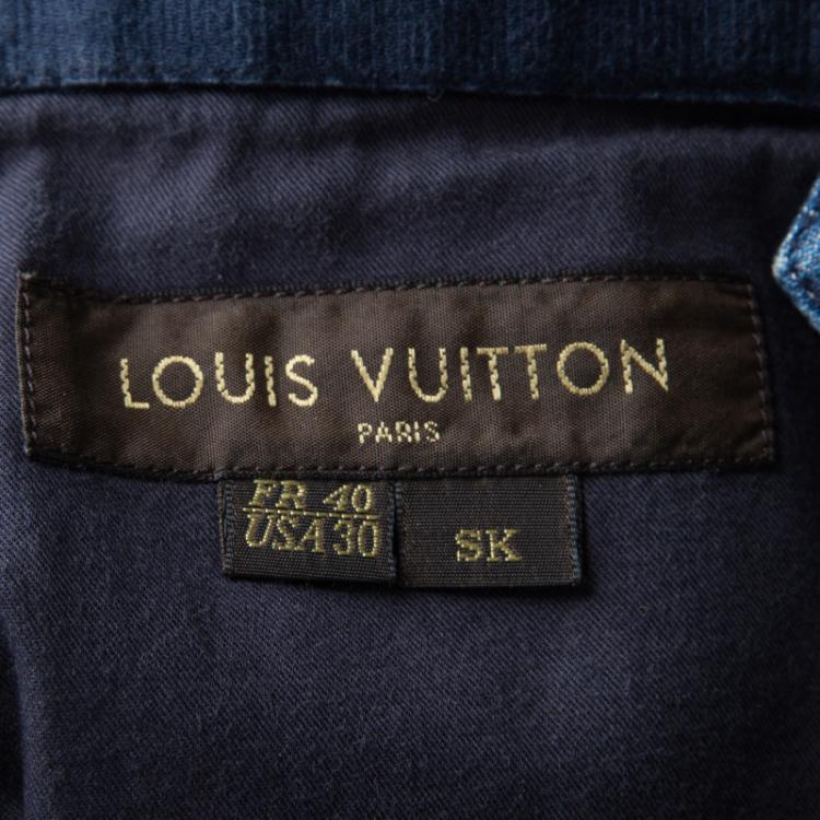 Pre Owned Louis Vuitton Indigo Washed Denim Straight Fit Jeans M