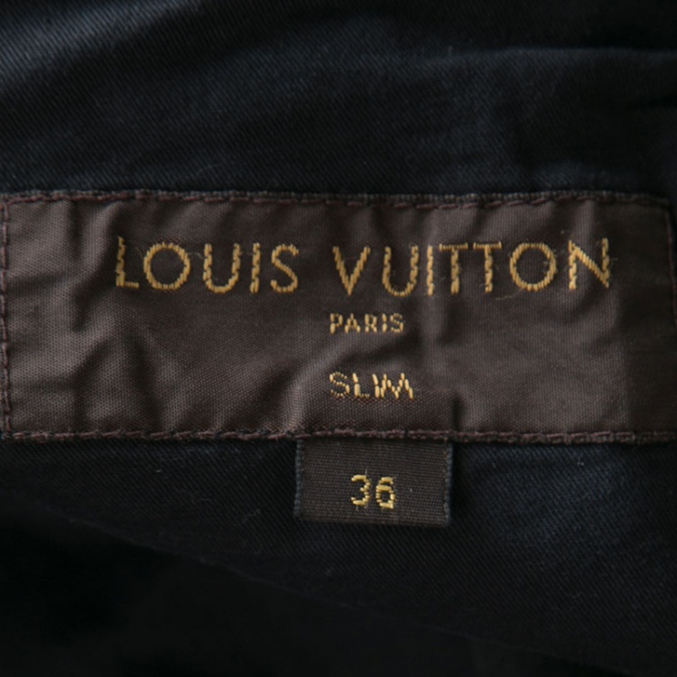Pre Owned Louis Vuitton Black Faded Effect Denim Slim Fit Jeans XL