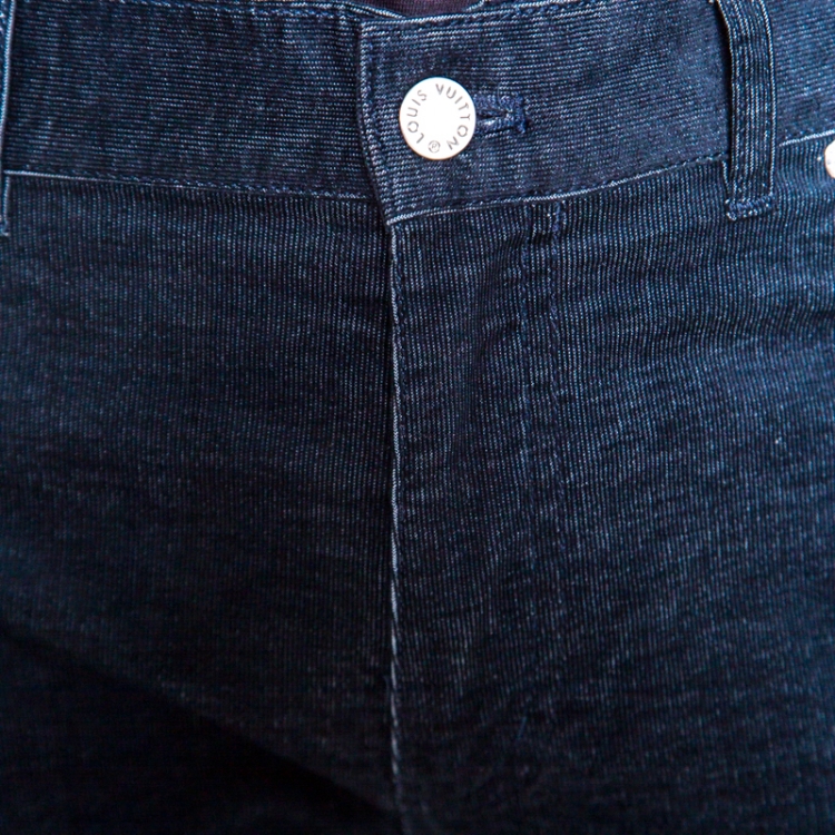 Pre Owned Louis Vuitton Marine Slim Fit Corduroy Denim Pants M