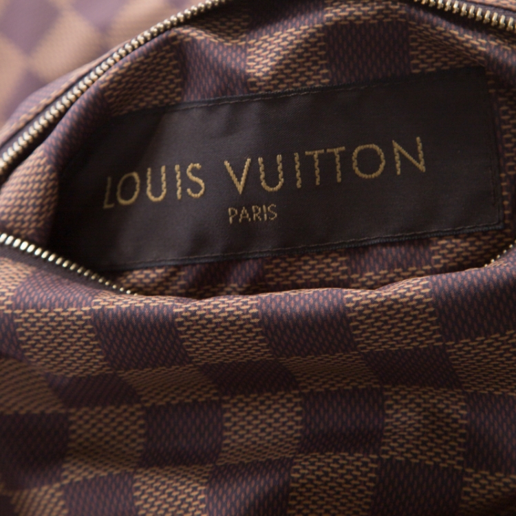 Pre Owned Louis Vuitton Brown Damier Reversible and Convertible Hooded Bomber Jacket XL