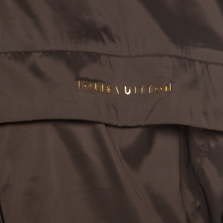 Pre Owned Louis Vuitton Brown Damier Reversible and Convertible Hooded Bomber Jacket XL