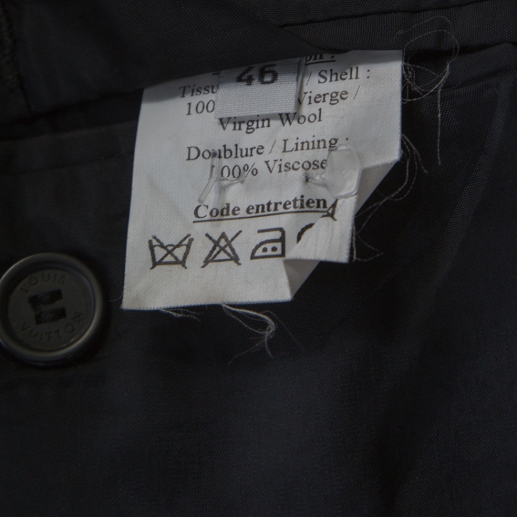 Pre Owned Louis Vuitton Black Wool Tailored Suit S 