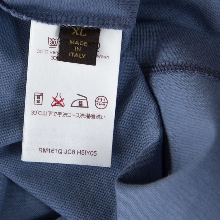 Pre Owned Louis Vuitton Lilac Blue Cotton T Shirt XL 