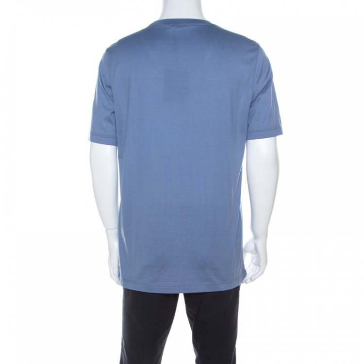 Pre Owned Louis Vuitton Lilac Blue Cotton T Shirt XL 