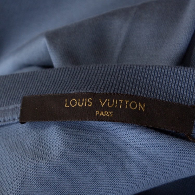 Pre Owned Louis Vuitton Lilac Blue Cotton T Shirt XL 