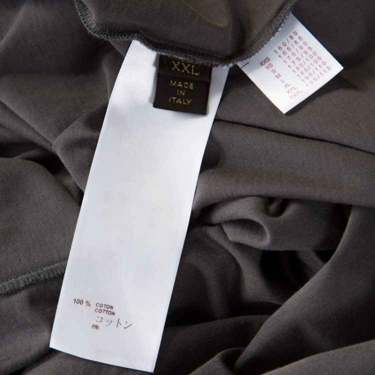 Pre Owned Louis Vuitton Grey Printed Cotton T Shirt XXL 