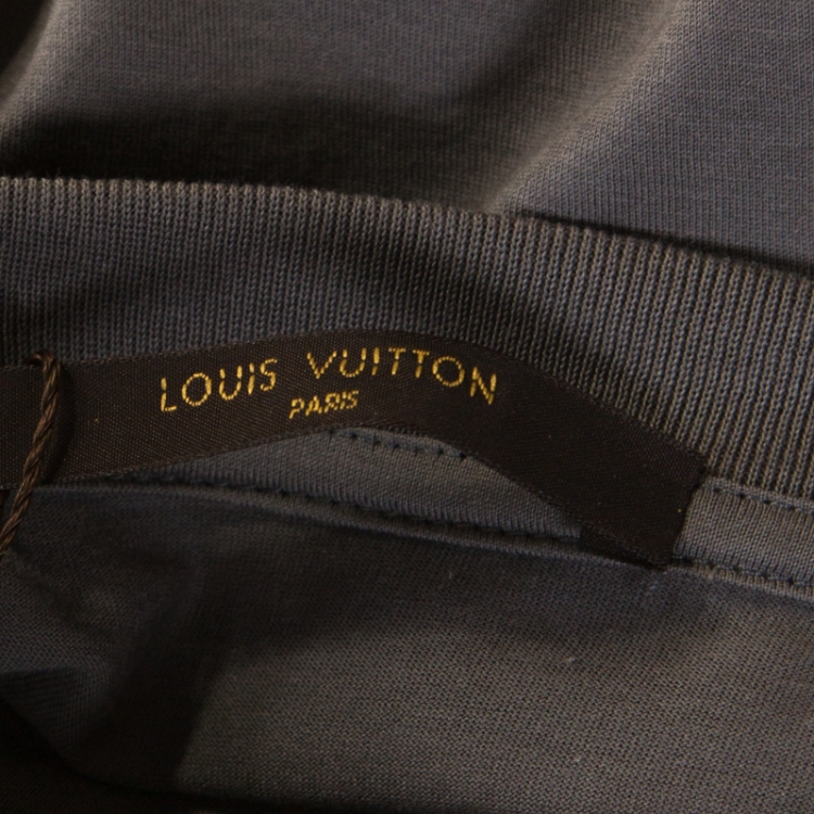 Pre Owned Louis Vuitton Grey Printed Cotton T Shirt XXL 