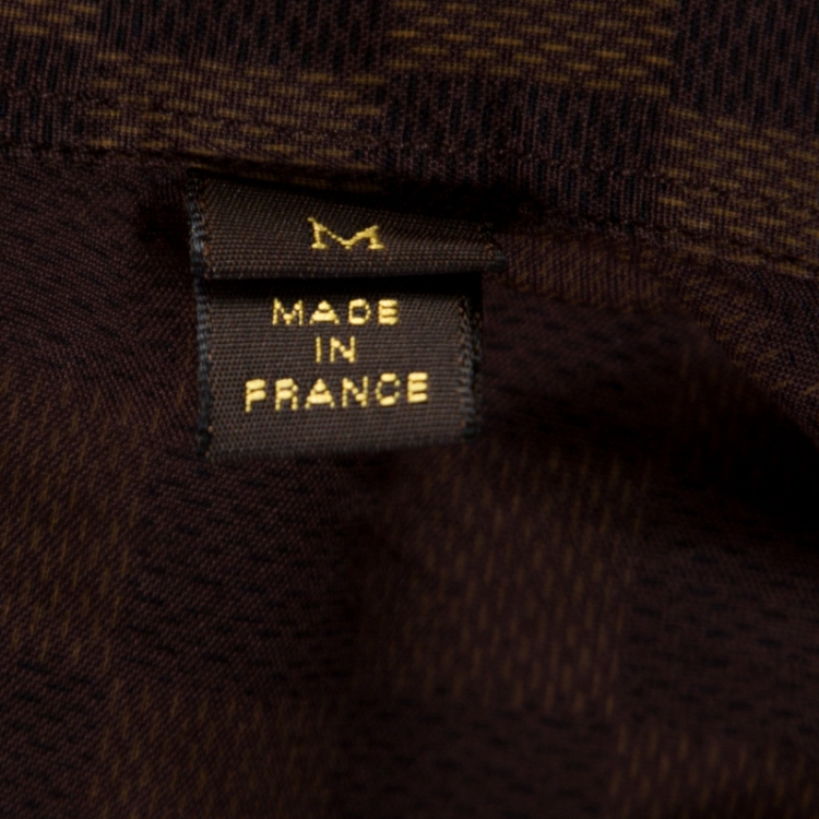 Pre Owned Louis Vuitton Brown Cotton Damier Ebene Button Front Shirt M 
