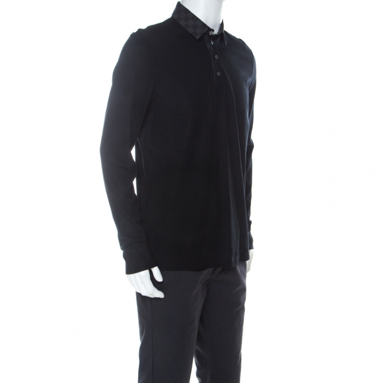 Louis Vuitton Black Cotton Pique Long Sleeve Polo T-Shirt L Louis Vuitton |  The Luxury Closet