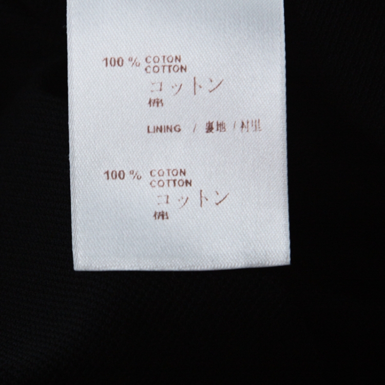 مملوكة مسبقًا Louis Vuitton Black Cotton Pique Damier Collar Detail Polo T Shirt L