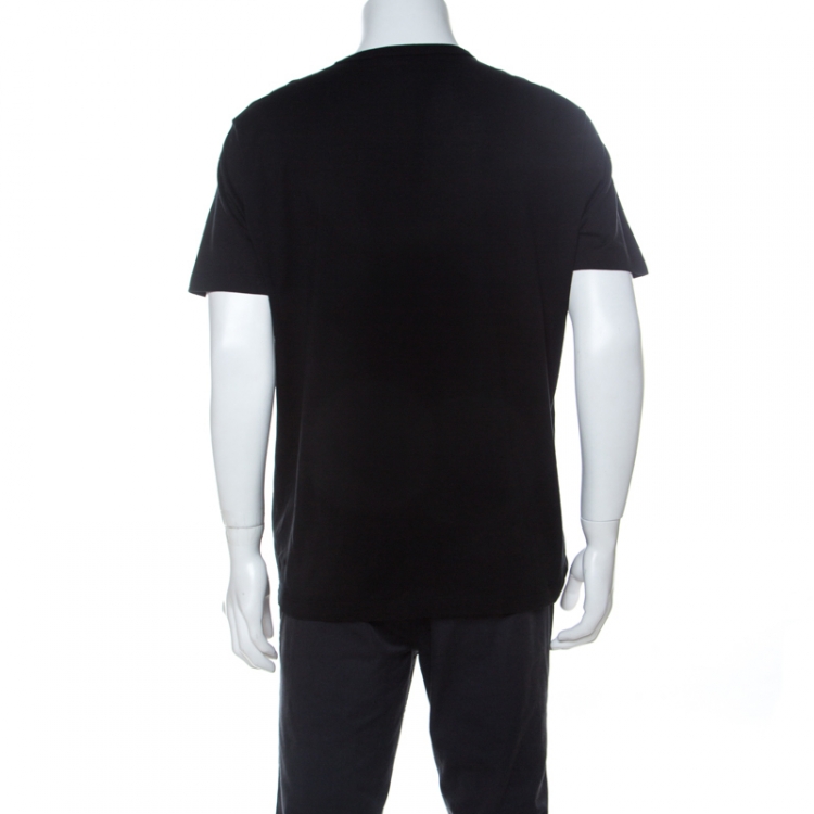 Pre Owned Louis Vuitton Black Cotton Peace and Love T-Shirt M 