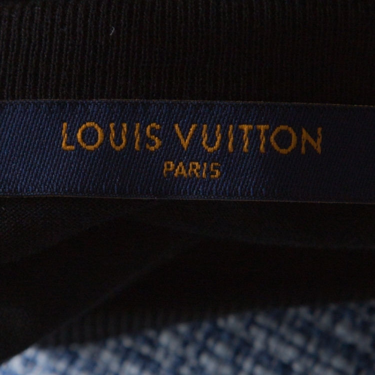 Pre Owned Louis Vuitton Black Cotton Peace and Love T-Shirt M 