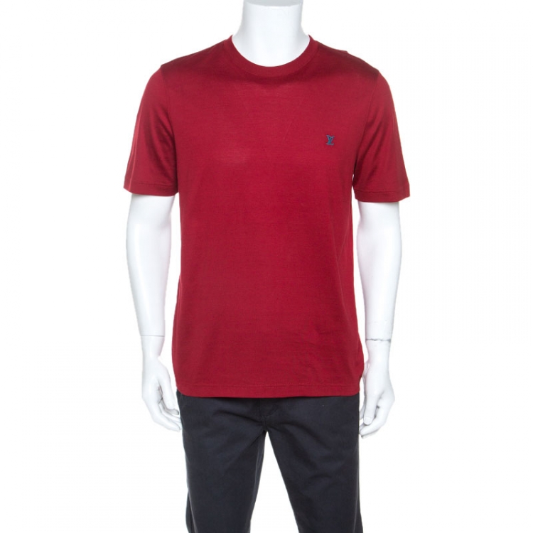 Louis Vuitton Red Logo Embroidered Cotton T-shirt L Louis Vuitton | The  Luxury Closet