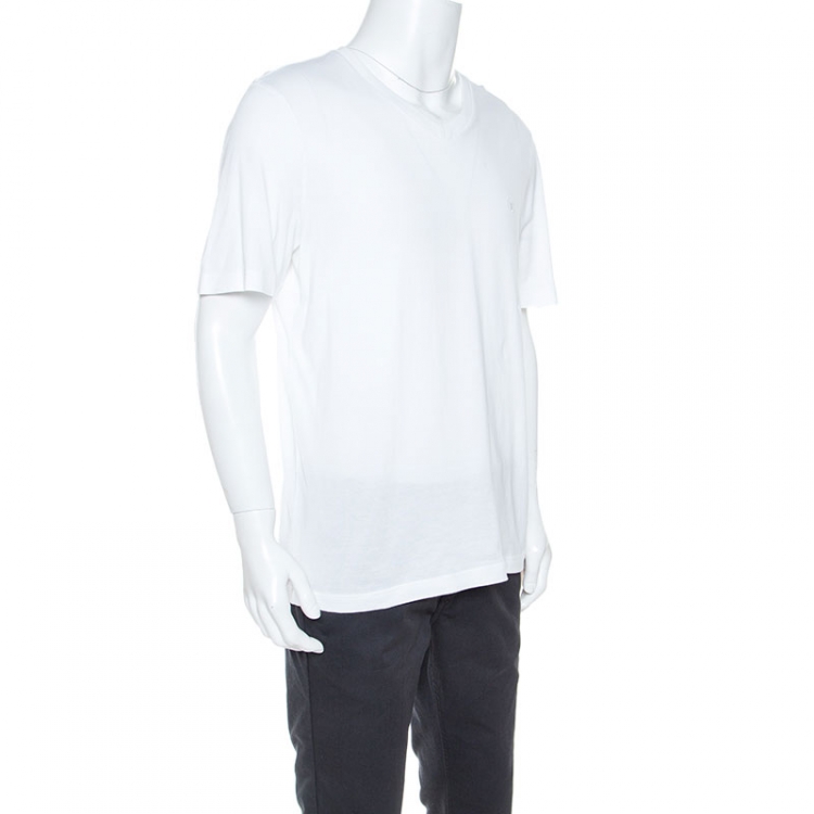 Louis Vuitton Men's White Cotton Regular Classic Fit Shirt With