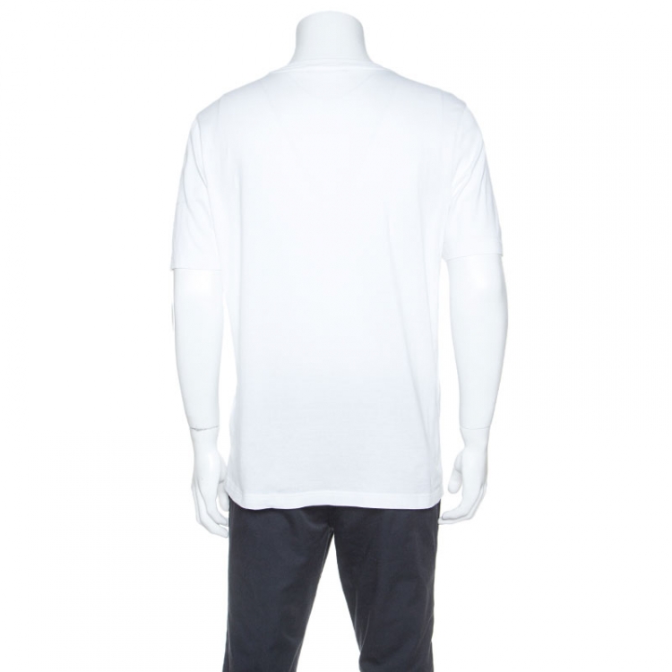 Pre Owned Louis Vuitton White Cotton Classic V Neck T-Shirt XXL