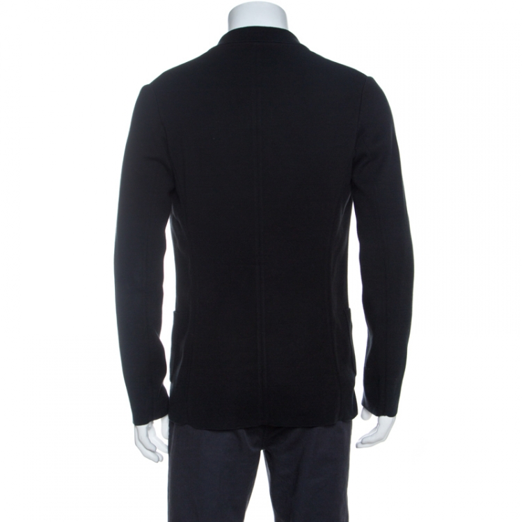 Pre Owned Louis Vuitton Black Knit Two Buttoned Blazer S