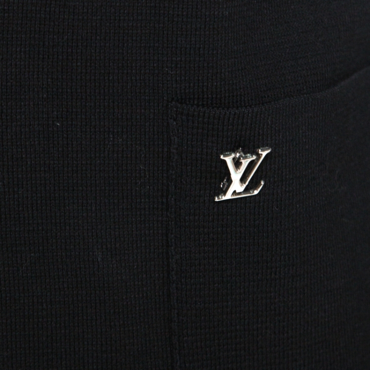 Pre Owned Louis Vuitton Black Knit Two Buttoned Blazer S