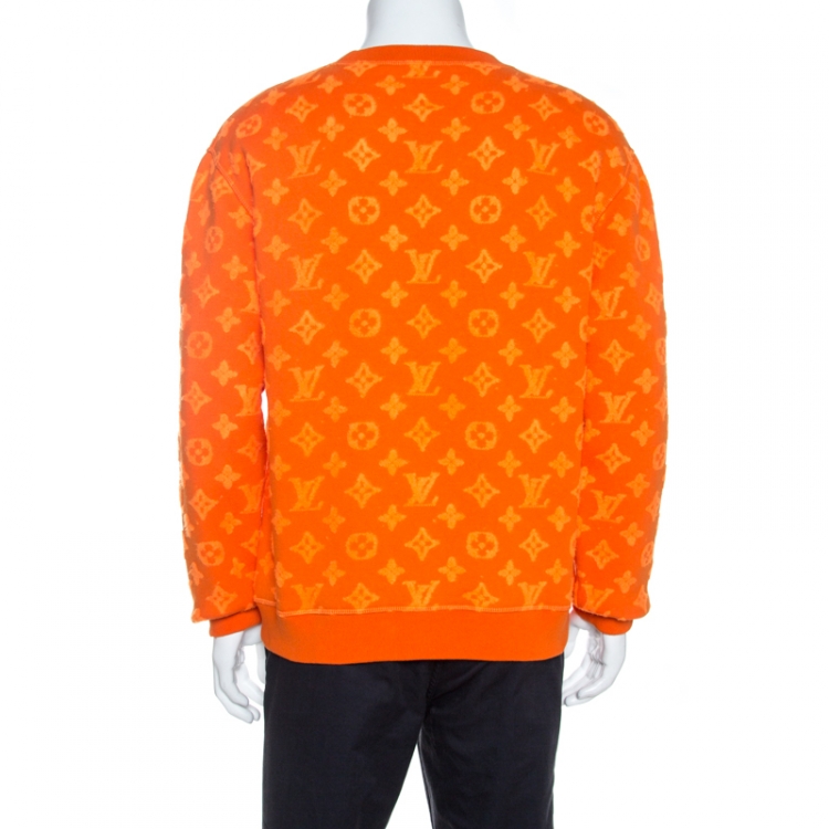 Vuitton Orange Monogram Jacquard Crew Neck M Louis Vuitton | TLC