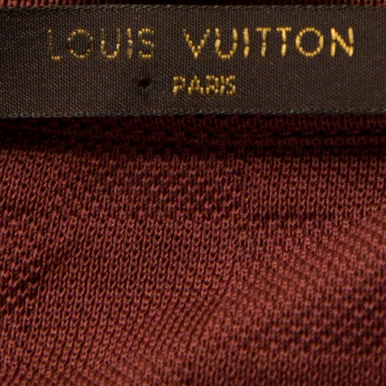 Pre Owned Louis Vuitton Brick Red Damier Pique Polo T-Shirt M