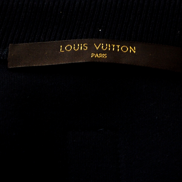 Pre Owned Louis Vuitton Navy Blue Sailboat Print Cotton Sweatshirt M