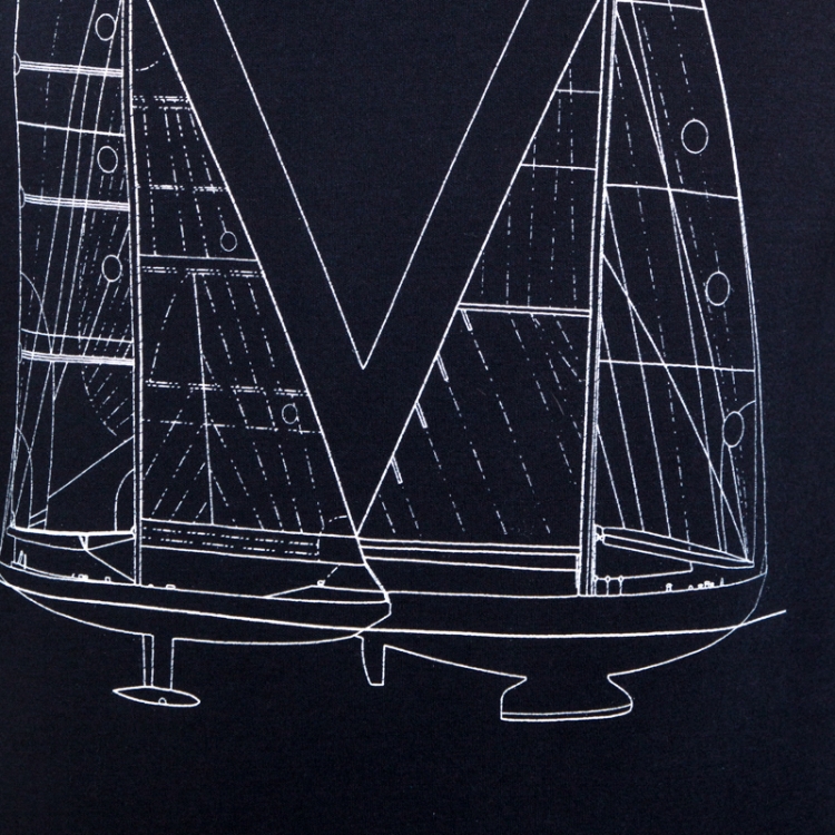 Pre Owned Louis Vuitton Navy Blue Sailboat Print Cotton Sweatshirt M