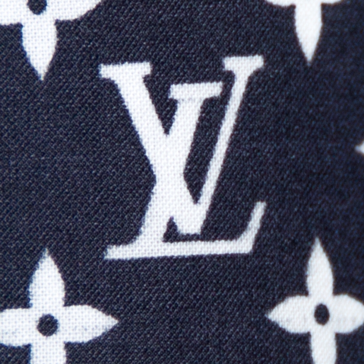 Pre Owned Louis Vuitton Navy Blue LV Cards Print Cotton Regular Fit Shirt L