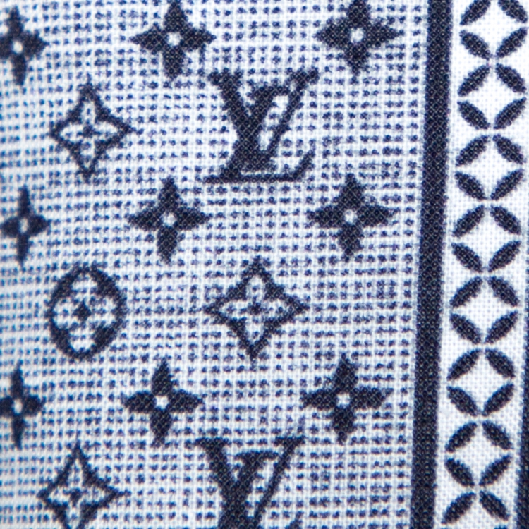 Pre Owned Louis Vuitton Navy Blue LV Cards Print Cotton Regular Fit Shirt L